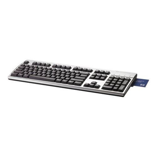 HP Smart Card - Clavier - USB - français - France - argent, carbonite - pour HP 60XX, Elite 8000, t5570; Omni Pro 110; Pro 33XX; Thin Client t5730; Workstation xw4600