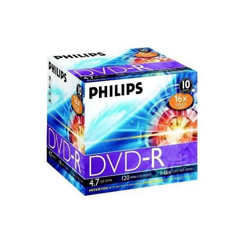 Philips DM4S6J10C - 10 x DVD-R - 4.7 Go (120 minutes) 16x - boîtier CD