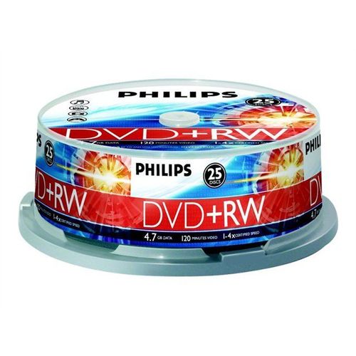 Philips DW4S4B25F - 25 x DVD+RW - 4.7 Go (120 minutes) 1x - 4x - spindle