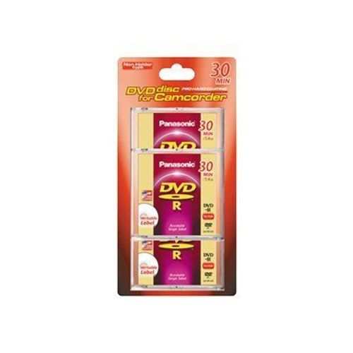 Panasonic LM-RF30E3B - 3 x DVD-R (8cm) - 1.4 Go (30 minutes) - boîtier rigide - pour Panasonic HDC-SX5, SX5EB-S, SX5EF-S, SX5EG-S; DVD e.cam VDR-D100, D250