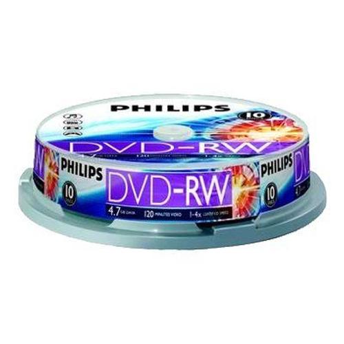 Philips DN4S4B10F - 10 x DVD-RW - 4.7 Go (120 minutes) 1x - 4x - spindle