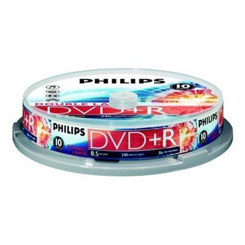 Philips DR8S8B10F - 10 x DVD+R DL - 8.5 Go (240 minutes) 8x - spindle