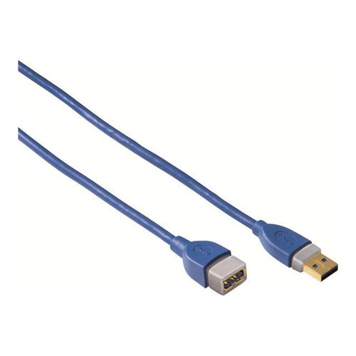 Hama - Rallonge de câble USB - USB type A (M) pour USB type A (F) - USB 3.0 - 1.8 m - bleu