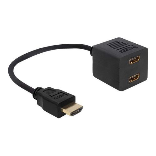 Delock Adapter HDMI High Speed with Ethernet - Répartiteur vidéo/audio - 2 x HDMI - de bureau