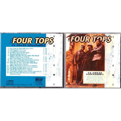 Cd Four Tops 16 Great Souvenirs : Last Train To Clarksville- Sad Souvenirs- I'm A Beliver- Do What Y