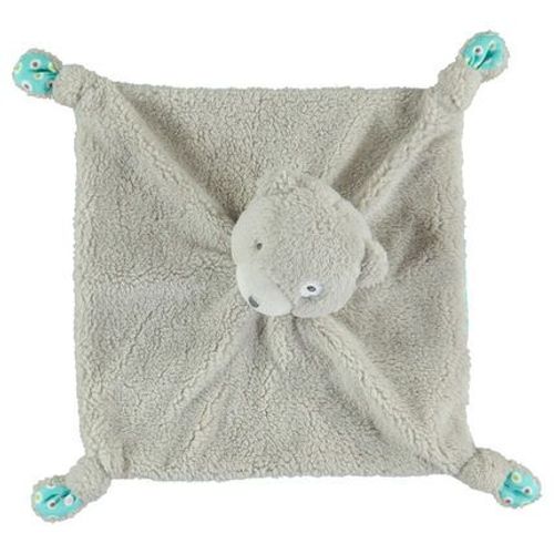 Doudou Ours Gris Plat Premaman Peluche Bébé Naissance Ourson Gris Et Bleu Vert Turquoise Petites Cercles Orchestra