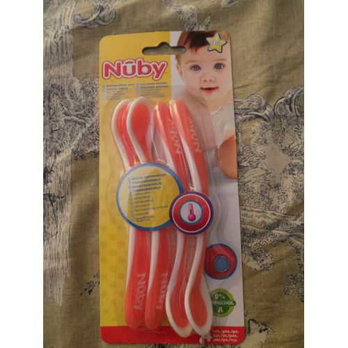 Nuby Lot De 4 Cuilleres Thermosensibles 4m+