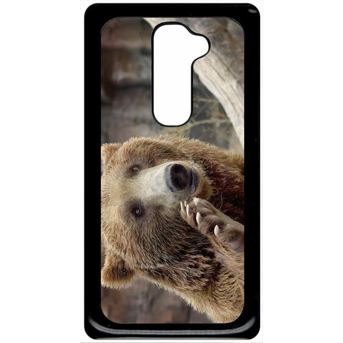 Coque Lg G2 - Gros Ours Brun - Noir