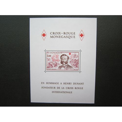 Monaco. Croix Rouge. Bloc N°15 (1978). 150eme Anniversaire De La Naissance D Henri Dunant