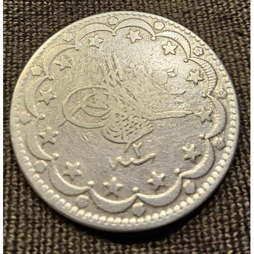Pièce 5 Kurus Argent Empire Ottoman, Abdulhamid Ii - 1293 (1907)