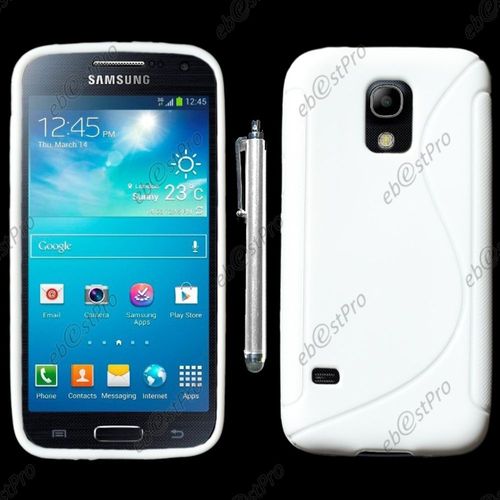 Ebeststar ® Housse Etui Coque Silicone Gel Motif S-Line Protection Souple Pour Samsung Galaxy S5 Mini Sm-G800 G800f G800h, Couleur Blanc + Stylet + Film Protection D'écran