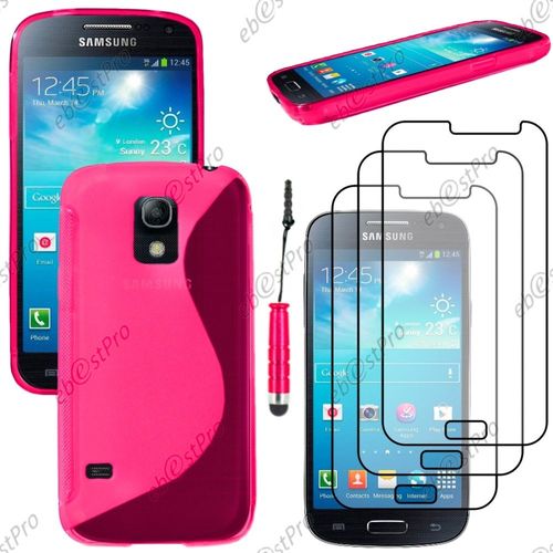 Ebeststar ® Housse Etui Coque Silicone Gel Motif S-Line Protection Souple Pour Samsung Galaxy S5 Mini Sm-G800 G800f G800h, Couleur Rose + Mini Stylet 3 Film