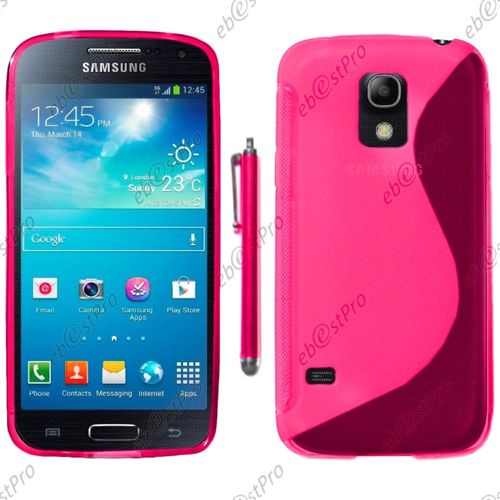 Ebeststar ® Housse Etui Coque Silicone Gel Motif S-Line Protection Souple Pour Samsung Galaxy S5 Mini Sm-G800 G800f G800h, Couleur Rose + Stylet + Film Protection D'écran