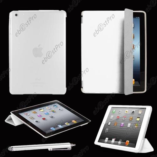 Ebeststar ® Etui Housse Smart Cover, Coque Avant Aimantée Pour Apple Ipad 4 Écran Retina, Ipad 4, Ipad 3, Ipad 2, Couleur Blanc + Stylet + Film Protection D'écran