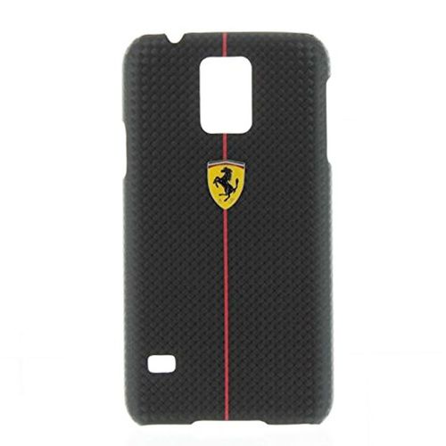 Fefochcs5bl Coque Ferrari Série Scuderia Aspect Carbone Noir Pour Galaxy S5