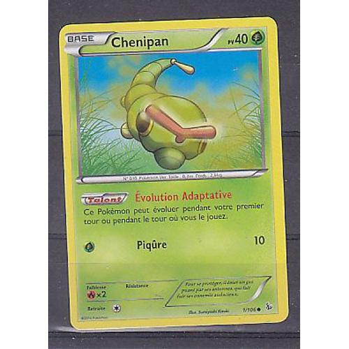 Carte Pokémon 1/106 Chenipan 40 Pv Xy Étincelles Neuf Fr