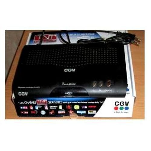 RÉCEPTEUR DÉCODEUR TNT DTR CGV ADAPTATEUR AVEC FICHE PORT USB FAÇADE NOIR PREMIO ST1 UW