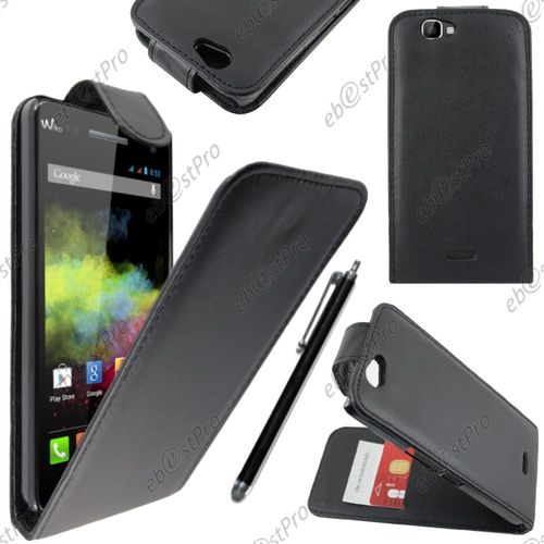 Ebeststar ® Housse Coque Etui Simili Cuir À Rabat Vertical Pour Wiko Rainbow, Rainbow 4g, Couleur Noir + Stylet + Film Protection D'écran