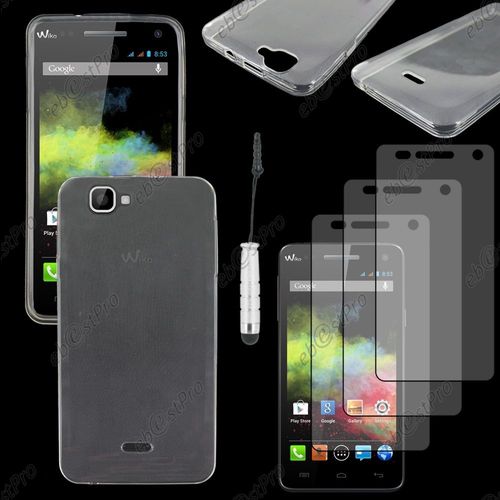 Ebeststar ® Housse Etui Coque Silicone Gel Tpu Souple Ultra Fine 0,5mm Pour Wiko Rainbow, Rainbow 4g, Couleur Transparent + Mini Stylet 3 Film