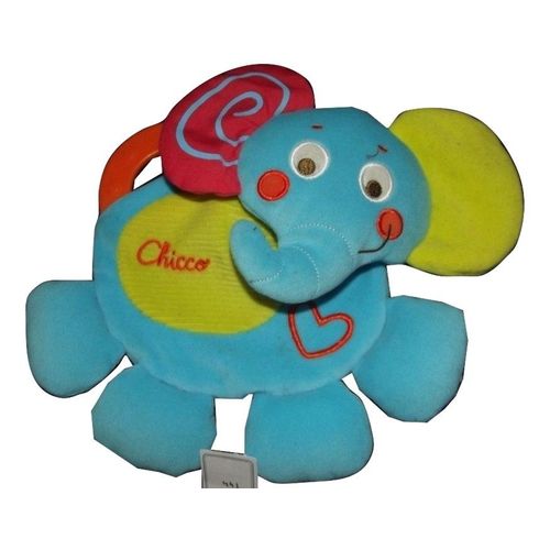 Doudou Chicco Elephant Plat Bleu Rouge Vert Dentition