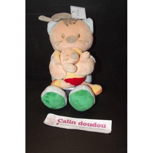 Doudou Influx Chat Bleu Et Vert Chaton Musical