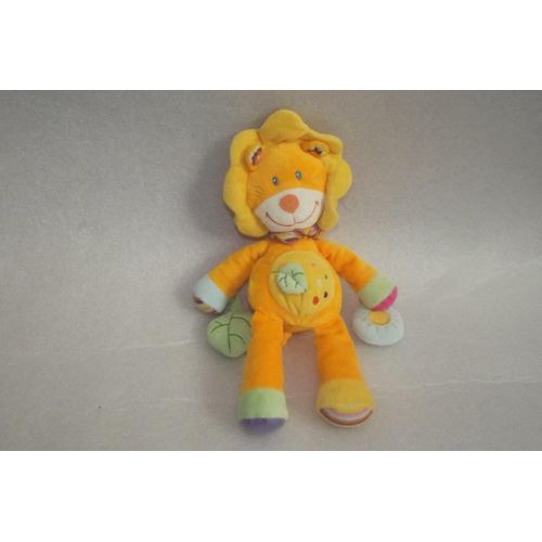 Doudou Pommette Lion Jaune Activite Feuille Vert Hochet
