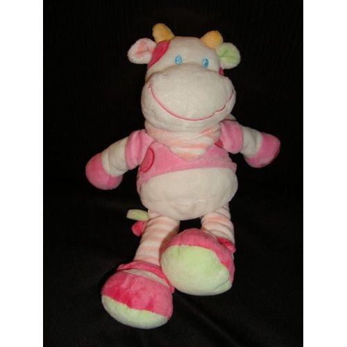 Doudou Kitchoun Kiabi Nicotoy Vache Rose Et Blanc Tee Shirt Foulard