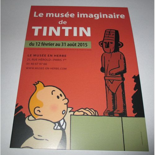 Carte Publicitaire Cartonnée "Le Musée Imaginaire De Tintin" 2015