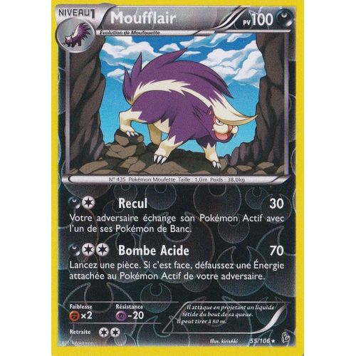 Carte Pokémon 55/106 Moufflair 100 Pv - Reverse Rare Xy Étincelles Neuf Fr