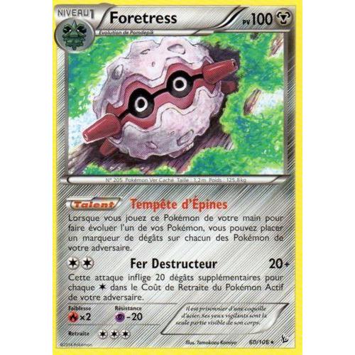 Carte Pokémon 60/106 Foretress 100 Pv - Rare Xy Étincelles Neuf Fr