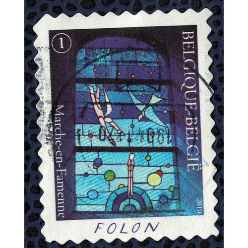 Belgique 2010 Oblitéré Rond Used Vitrail Église De Waha Par Folon Marche En Famenne