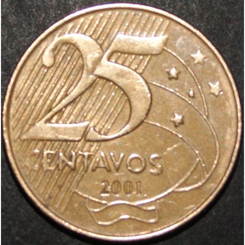 Pièce De 25 Centavos Brésil 2001