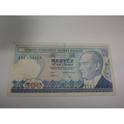 Billet Turquie 500 Lirasi  1970