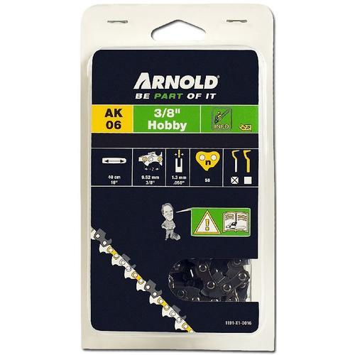 Arnold Chaîne 3/8" LP, 1,3mm, 56 Entr., avec element de securité, demi rond - 1191-X1-0016