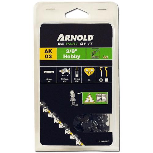 Arnold Chaîne 3/8" LP, 1,3mm, 55 Entr., avec element de securité, demi rond - 1191-X1-0017