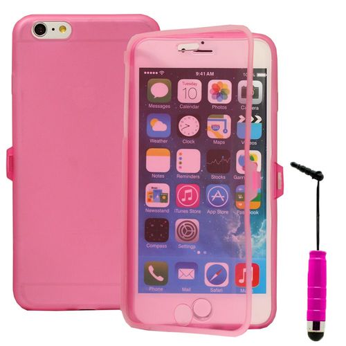 Coque Silicone Pour Apple Iphone 6 Plus/ 6s Plus Gel Livre Rabat - Rose + Mini Stylet