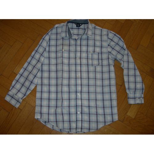 Chemise Gap 12-13 Ans Carreaux Bleu Foncé Et Clair, Beige Avec Du Rouge