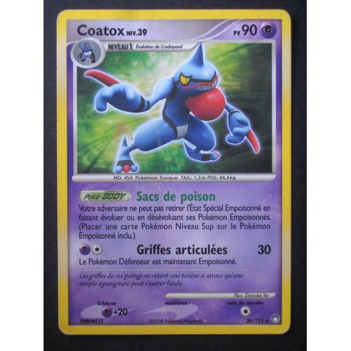 Carte Pokemon : Coatox 90pv - Diamant Et Perle Tresors Mysterieux