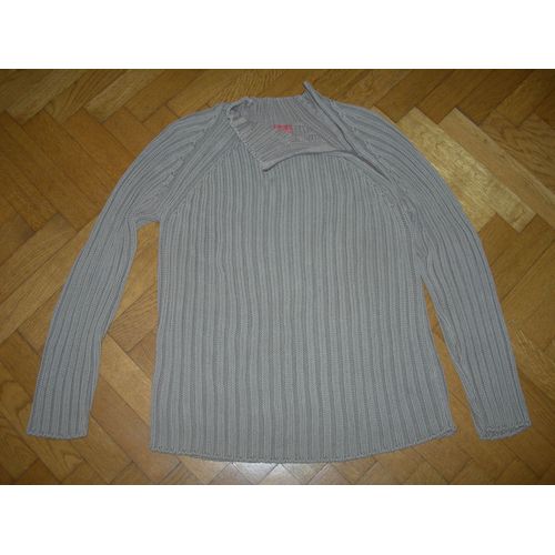 Pull Cyrillus Beige Taille 2 En Coton Brut Tricoté