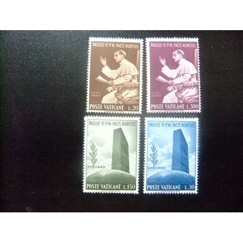 Vaticano 1965, Yvert 434/437 **,Mnh Visita Del Papa Pablo Vi A La Onu