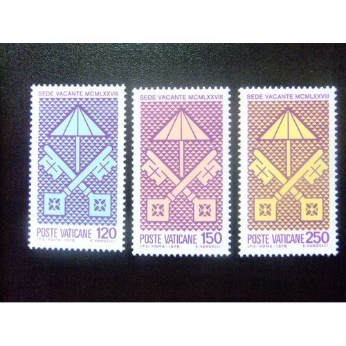 Vaticano Año 1978 Yvert 656 - 658 ** Mnh Siege Vacant