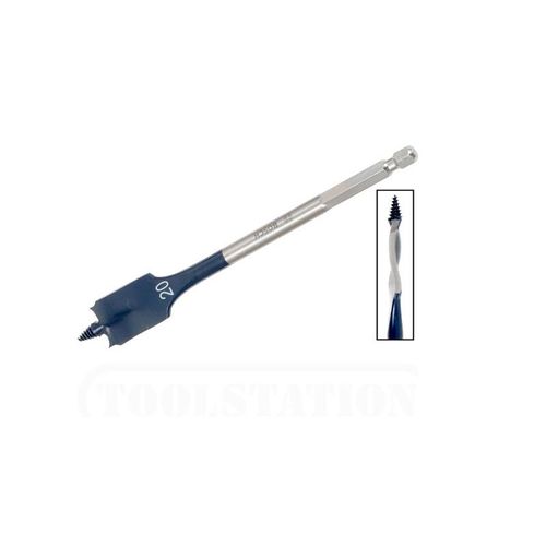 Mèche plate Self Cut à queue 6 pans 1/4 Ø 13mm Longueur 400mm BOSCH 2608595404