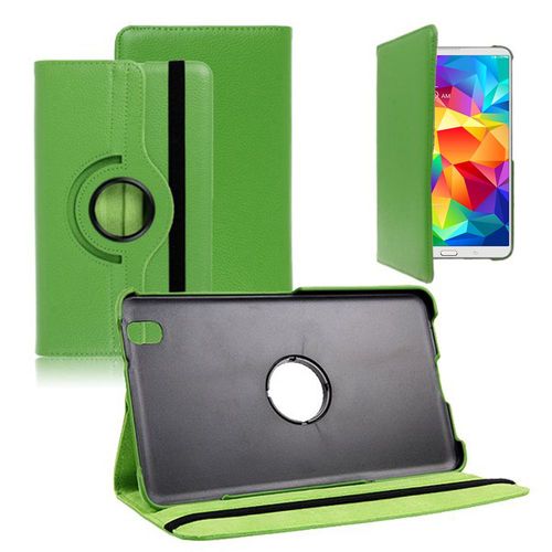 Samsung Galaxy Tab 4 8.0 T330 T331 T335 3g Lte 4g Wi-Fi: Etui Housse Coque Avec Support Et Rotative Rotation 360° En Cuir Pu - Vert