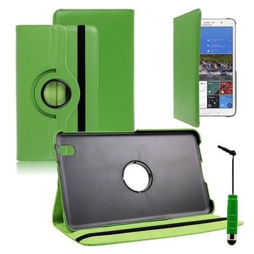 Samsung Galaxy Tab Pro 8.4 Sm-T320 T321 T325 3g Lte 4g: Etui Housse Coque Avec Support Et Rotative Rotation 360° En Cuir Pu + Stylet - Vert