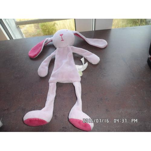 Doudou Lapin  Rose Violer De Marque Babidou 