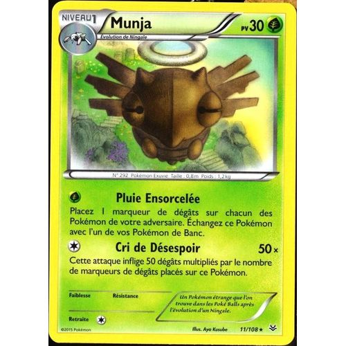 Carte Pokémon 11/108 Munja 30 Pv - Rare Xy06 Ciel Rugissant Neuf Fr