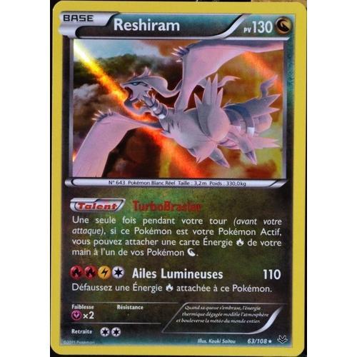 Carte Pokémon 63/108 Reshiram 130 Pv - Super Rare Xy06 Ciel Rugissant Neuf Fr