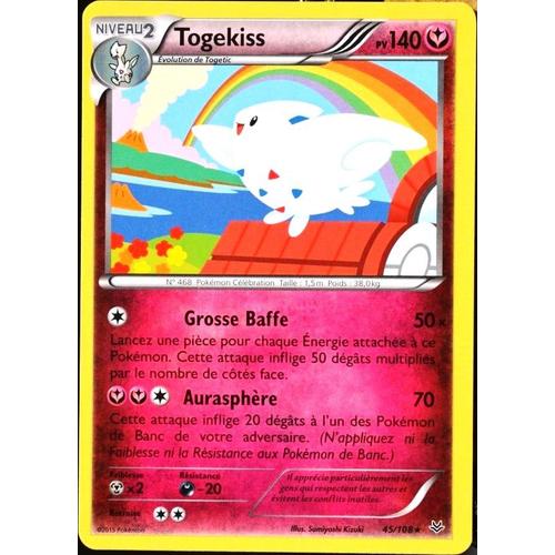 Carte Pokémon 45/108 Togekiss 140 Pv - Rare Xy06 Ciel Rugissant Neuf Fr