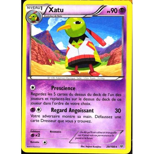 Carte Pokémon 29/108 Xatu 90 Pv - Rare Xy06 Ciel Rugissant Neuf Fr