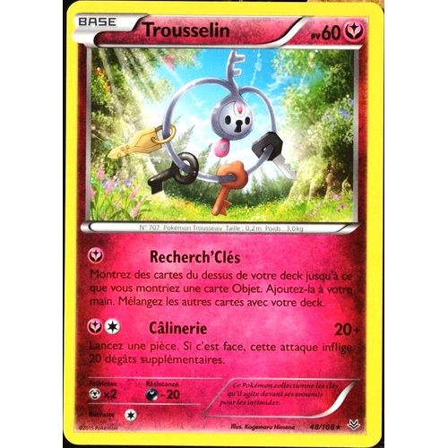 Carte Pokémon 48/108 Trousselin 60 Pv - Rare Xy06 Ciel Rugissant Neuf Fr